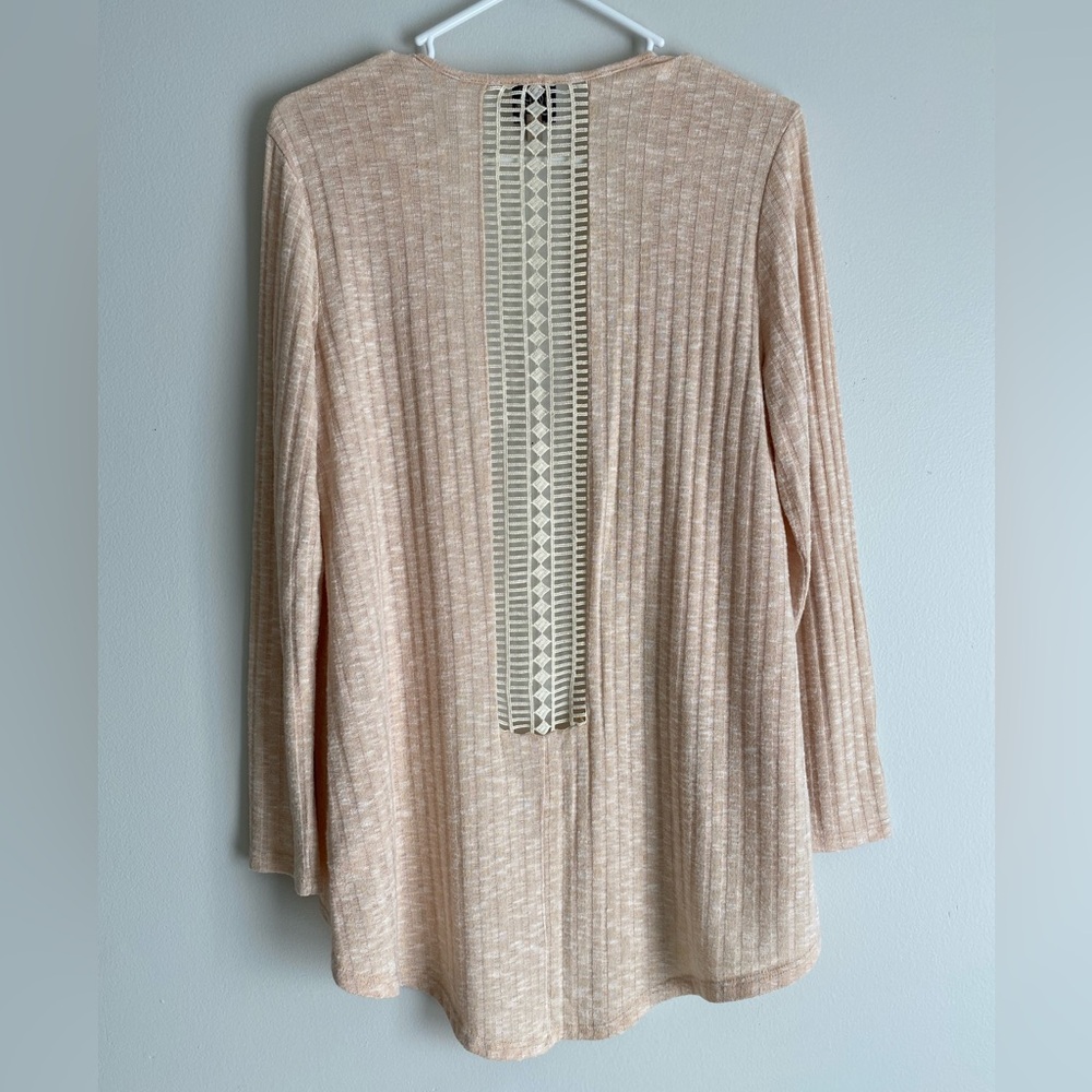 Como Vintage Crochet Ribbed Cardigan Sweater